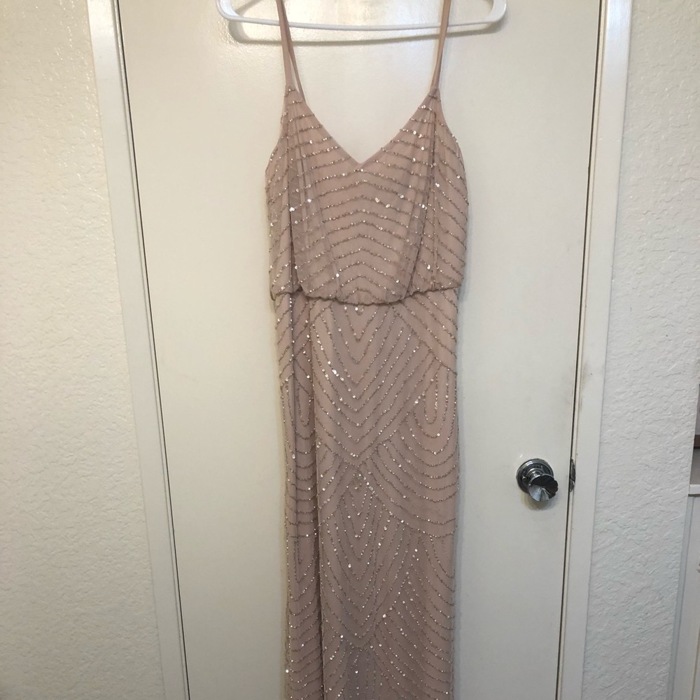 Pink/nude sequin maxi dress
